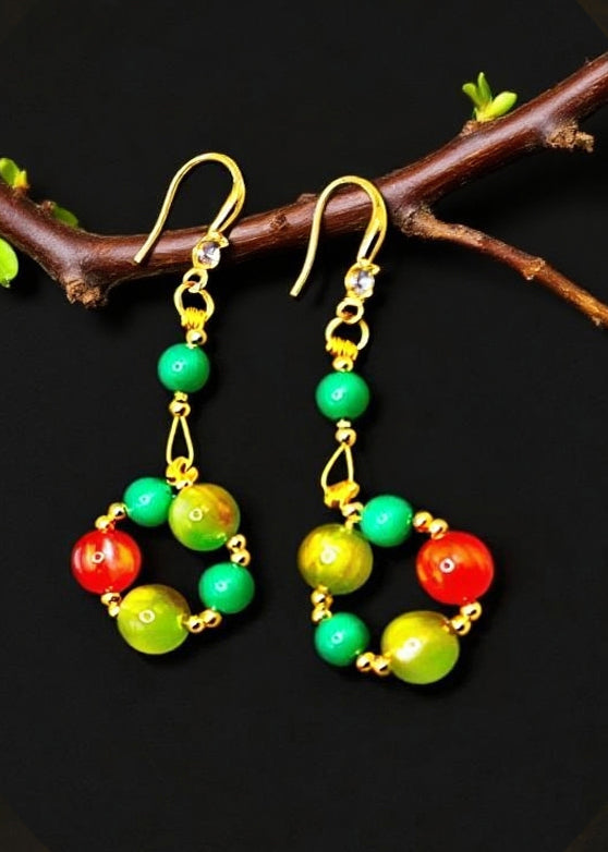 Elegant Rainbow Acrylic Turquoise Drop Earrings