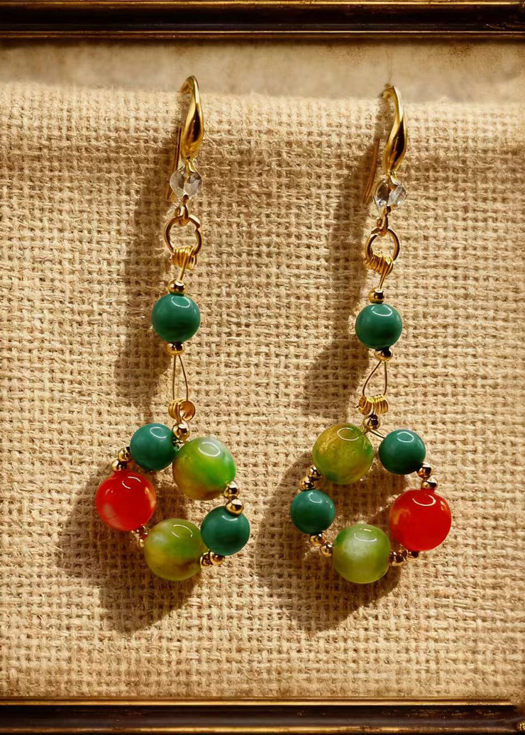 Elegant Rainbow Acrylic Turquoise Drop Earrings