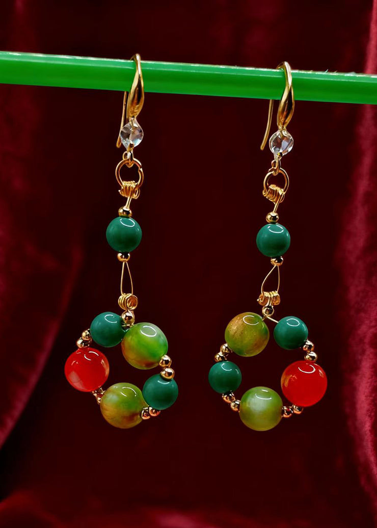 Elegant Rainbow Acrylic Turquoise Drop Earrings