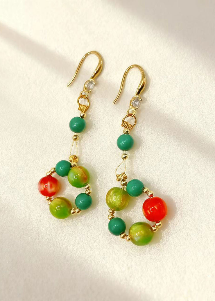 Elegant Rainbow Acrylic Turquoise Drop Earrings