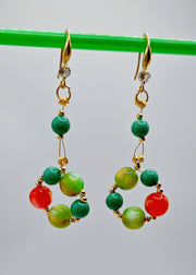Elegant Rainbow Acrylic Turquoise Drop Earrings