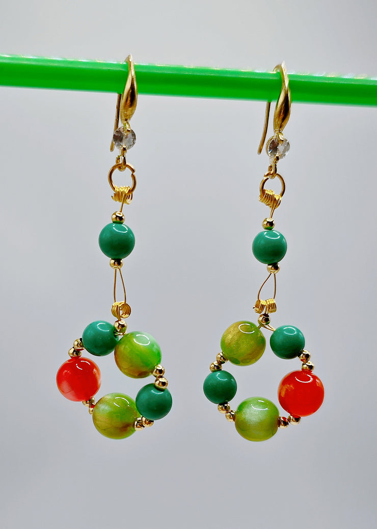 Elegant Rainbow Acrylic Turquoise Drop Earrings