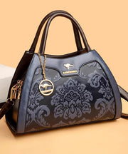 Elegant Red Embossed Calf Leather Tote Bag