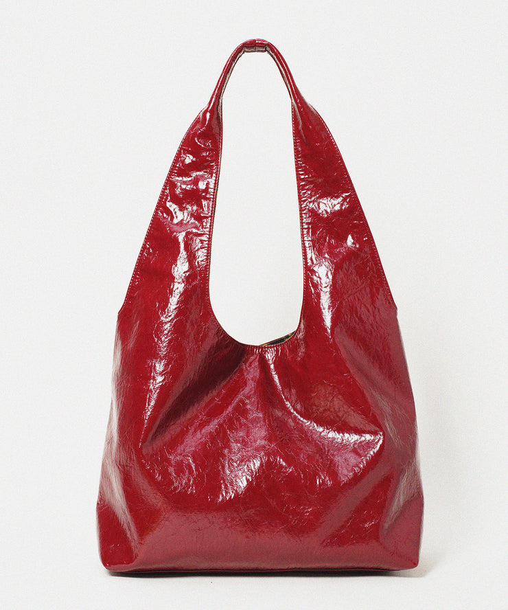 Elegant Red With Pockets Leopard Lined Faux Leather Shoulder Bags