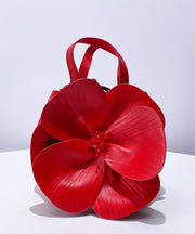 Elegant Rose Flower Shape Faux Leather Evening Tote Bag