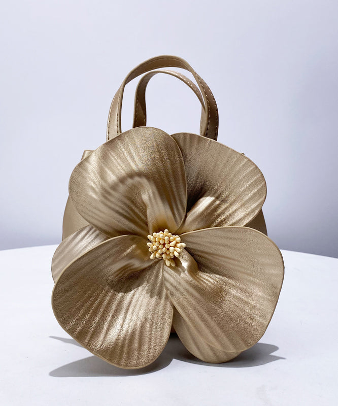 Elegant Rose Flower Shape Faux Leather Evening Tote Bag