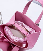 Elegant Rose Flower Shape Faux Leather Evening Tote Bag