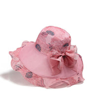 Elegant Rose Ruffled Floral Organza Sun Hat