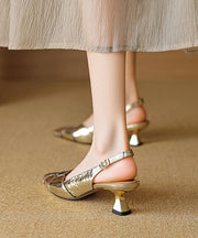 Elegant Splicing High Heels Silver Sheepskin Pointed Toe