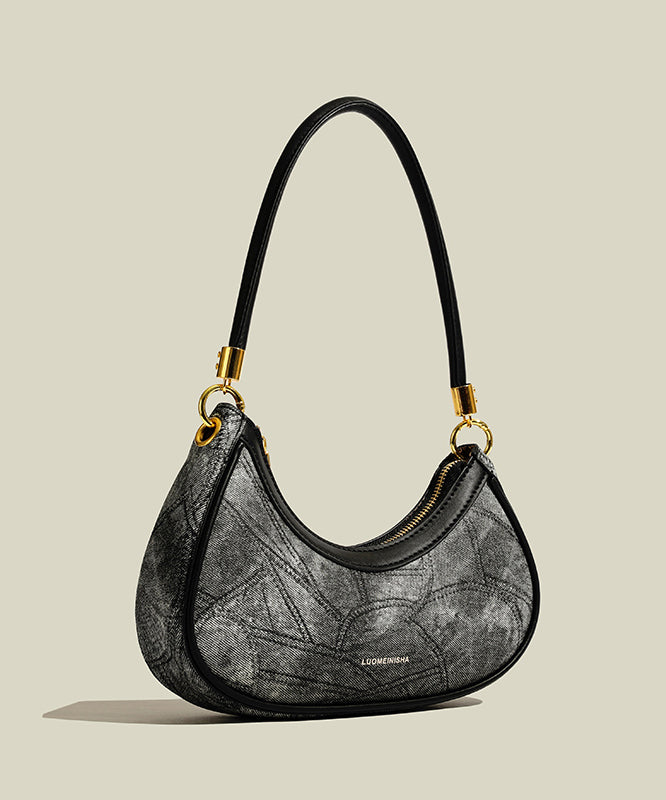 Elegant Tie Dye Patchwork Faux Leather Hobo Bag
