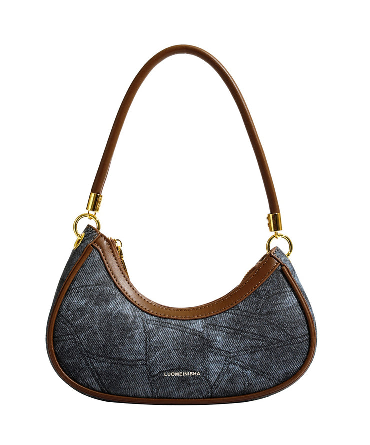 Elegant Tie Dye Patchwork Faux Leather Hobo Bag