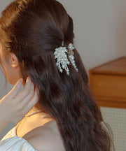 Elegant White Acrylic Alloy Pearl Tassel Hairpin