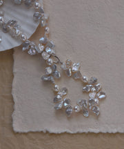 Elegant White Alloy Petal Pearl Princess Necklace