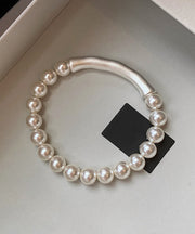 Elegant White Bamboo Joint Pearl Bracelet