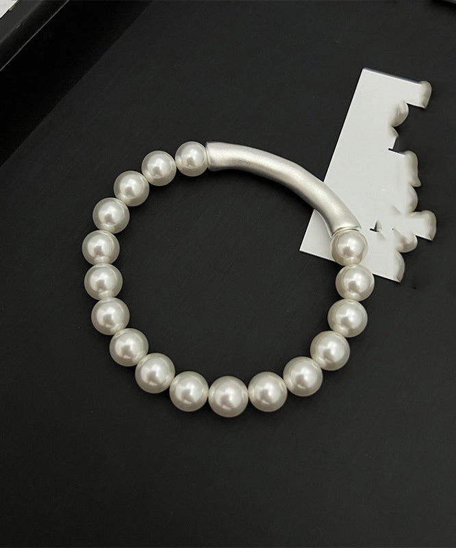 Elegant White Bamboo Joint Pearl Bracelet