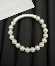 Elegant White Bamboo Joint Pearl Bracelet