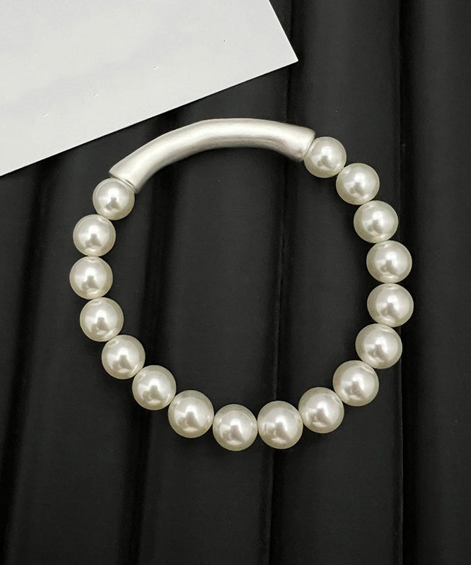 Elegant White Bamboo Joint Pearl Bracelet