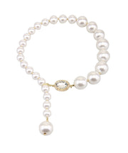 Elegant White Copper Overgild Pearl Pendant Necklace