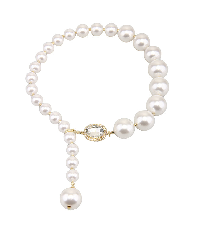 Elegant White Copper Overgild Pearl Pendant Necklace