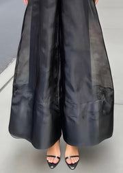 Elegant White High Waist Organza Wide Led Pants Skirts Summer