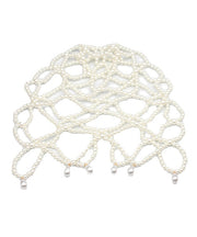 Elegant White Pearl Beading Hollow Out Tassel Hair Band