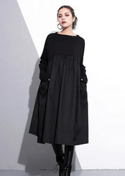Elegant Cinched o neck Cotton clothes For Women Tutorials Purple  Dresses