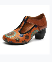 Ethnic Style 2025 New Chunky Heel Soft Sole Handmade Flowers