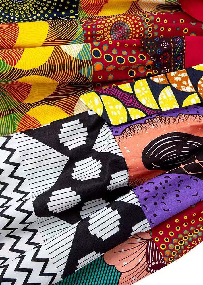 Ethnic Style Print Cotton Straight Skirt Fall