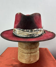 European And American Blue Wool Cloche Hat Feather Decoration