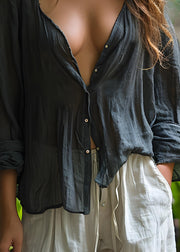 European And American Minimalist V-Neck Shirt Top For Spring