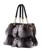 European And American Style Fox Fur Large Capacity Tote Handbag