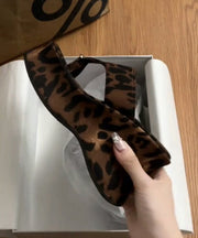 European Snd American Style Leopard Wedge Heels Flip Flops