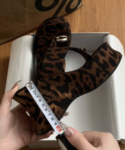 European Snd American Style Leopard Wedge Heels Flip Flops