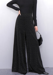 Fall Brown Elegance Metallic Wide-Leg Trousers