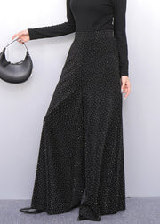 Fall Brown Elegance Metallic Wide-Leg Trousers
