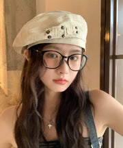 Fashion Beige Versatile Denim Beret Hat