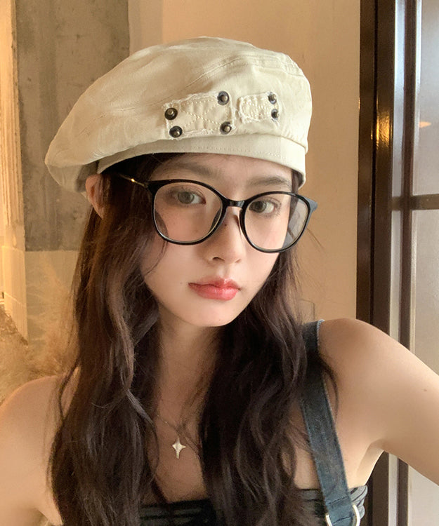 Fashion Beige Versatile Denim Beret Hat