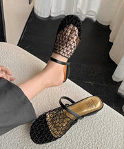 Fashion Black Hollow Out Breathable Splicing Slide Sandals