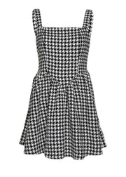 Fashion Black Plaid Cotton Spaghetti Strap Dress Dress Summer