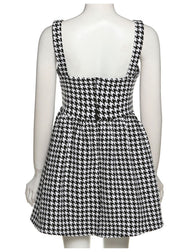 Fashion Black Plaid Cotton Spaghetti Strap Dress Dress Summer
