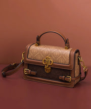 Fashion Brown Patchwork Versatile Calf Leather Mini Bag