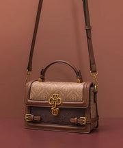 Fashion Brown Patchwork Versatile Calf Leather Mini Bag