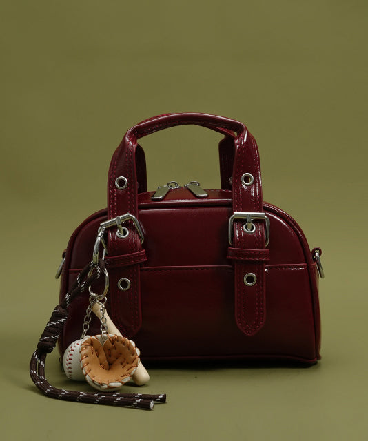 Fashion Brown Pendant Decorated Faux Leather Micro Bag