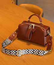 Fashion Caramel Solid Durable Calf Leather CrossBody Bag