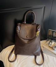 Fashion Coffee Large Capacity Faux Leather Backpack Bag