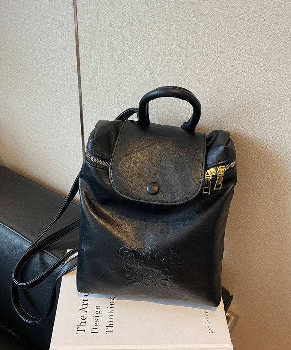 Fashion Coffee Large Capacity Faux Leather Backpack Bag