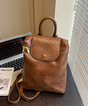 Fashion Coffee Large Capacity Faux Leather Backpack Bag