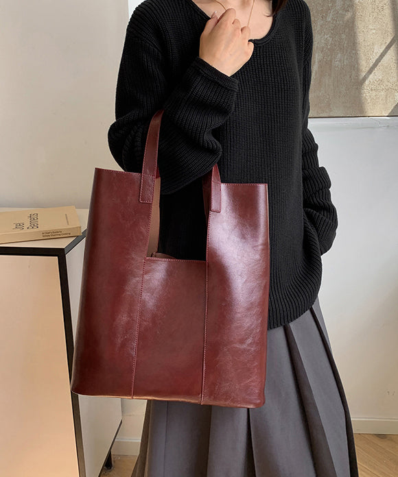 Fashion Coffee Large Capacity Faux Leather Shoulder Bag