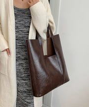 Fashion Coffee Large Capacity Faux Leather Shoulder Bag
