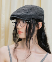 Fashion Dark Grey Striped Thin Breton Hat